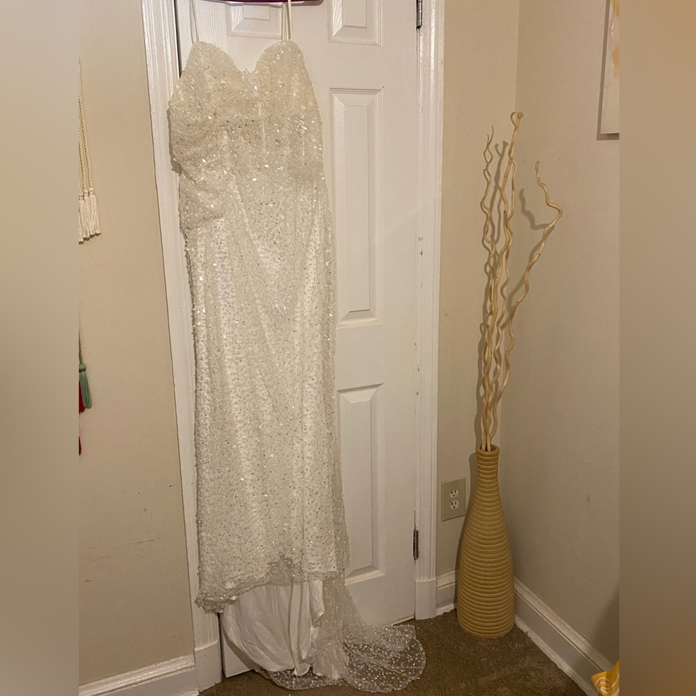 Elegant White Sequin Gown